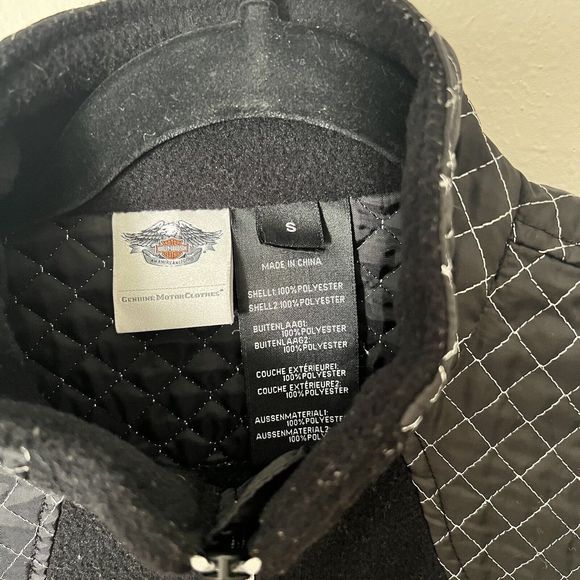 Harley Davidson Women’s Fleece Jacket, Jolie Metallic Quilted, Black, Size S - Picture 3 of 7